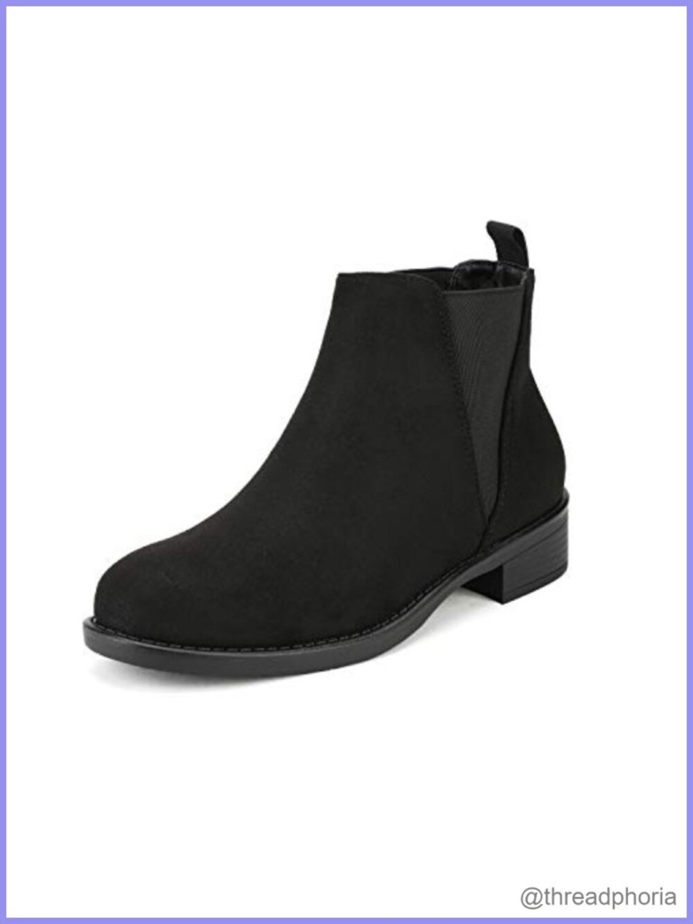 Women's Chelsea Ankle Boots Suede Round Toe Low Heel Comfortable
